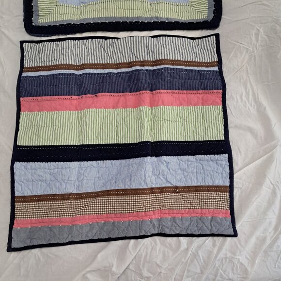 Pottery Barn Kids Train Engine Quilted Patchwork Pillow  Sham Standard (2) - Picture 6 of 10